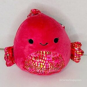 BARELLA 🐠 Red Shimmer Iridescent Betta Fish Original Squishmallows Kellytoy NWT